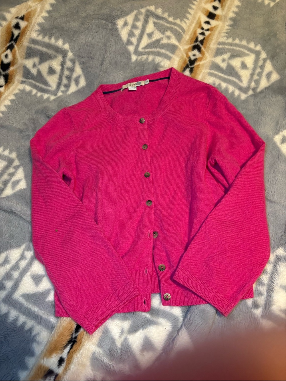 Boden Bright Fuchsia Button-Front Cardigan
